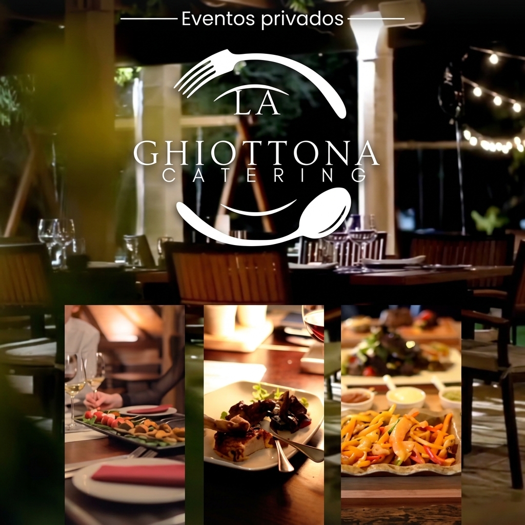 Platillos de catering de La Ghiottona presentados en un evento